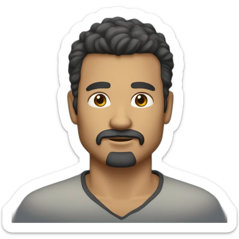 50 year old male with olive skin and dark hair and dark scruffy goatee sticker