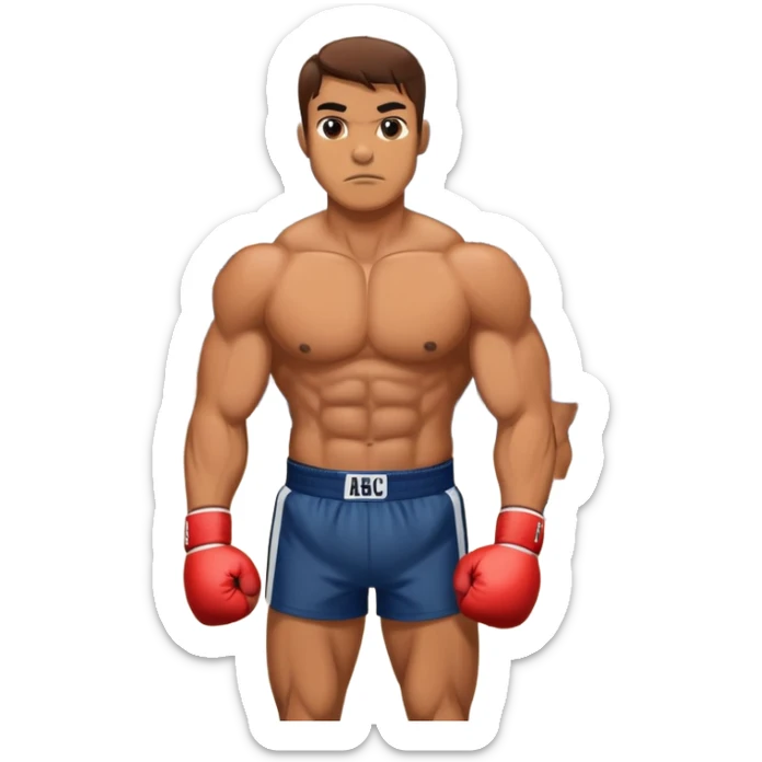 a boxer working out in a gym with a news crew from ABC 10 recording the scene sticker