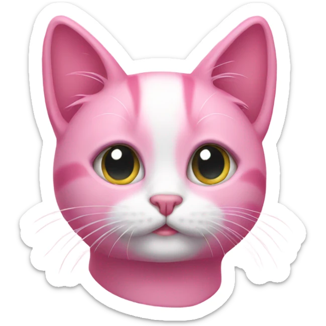 Pink cat sticker