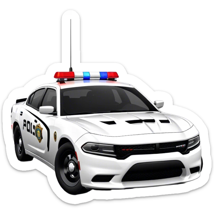 Police Car - Dodge Charger Pursuit (Model Year: 2022) (Iconic colour: Black and white) sticker
