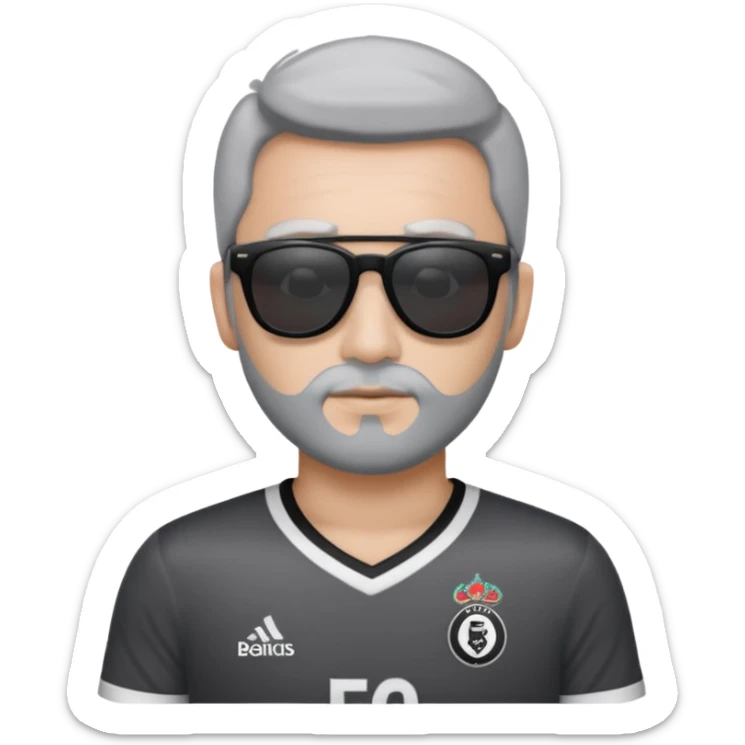 Güneş gözlüğü takan beşiktaş formalı gri beyaz keei sticker