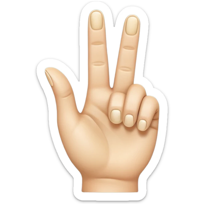 A 3D emoji in iOS emoji aesthetic style of a hand making a trigger-like gesture, with the index finger extended forward and the thumb raised upward, other fingers folded, clean white background, glossy and smooth Apple-style design

 sticker