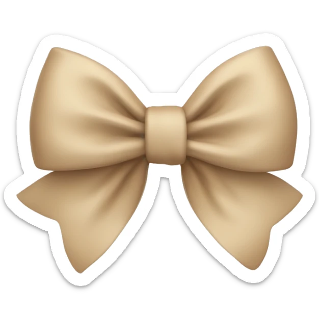 Beige bow sticker