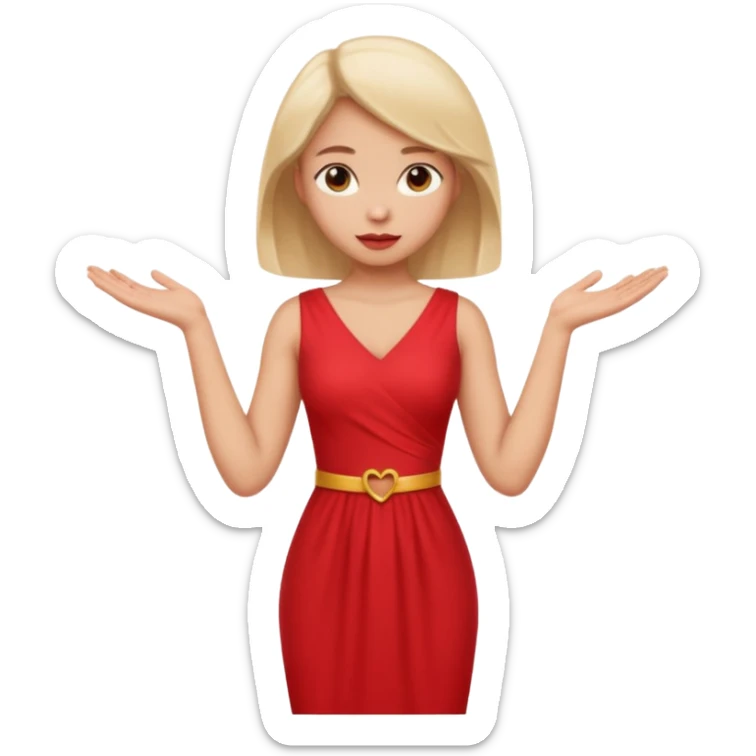 A girl with curious expressions and her arms resting  a v  on her waist  sticker