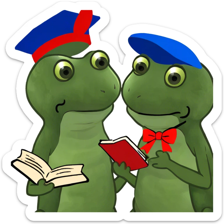 Boy with orange hair talking to a girl with brown hair sticker