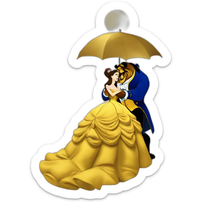 Persistence of Memory by Salvador Dali in the style of Disney’s Beauty and the Beast sticker