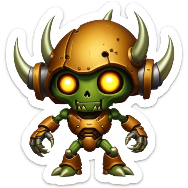 3D, cinematic ultra detailed 32k HD Doom srhoom in pvz 1, brought to life with stunning visual details, each lash, eye, and hair is shown in stunning detail, rich textures, visually rich, so lifelike that it feels like it could leap off the page at any moment sticker