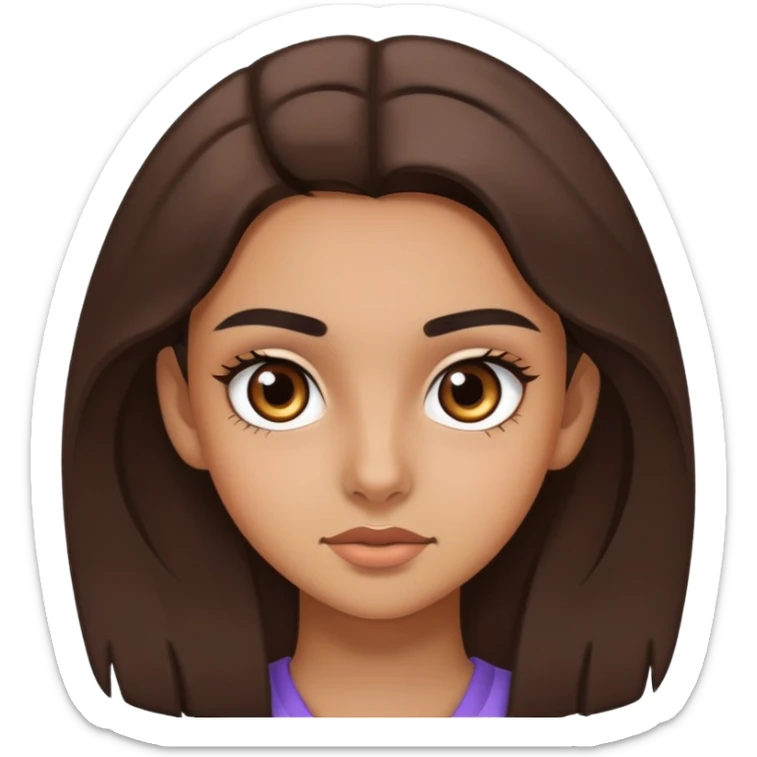teenage girl with thick eyebrows and big brown eyes  sticker