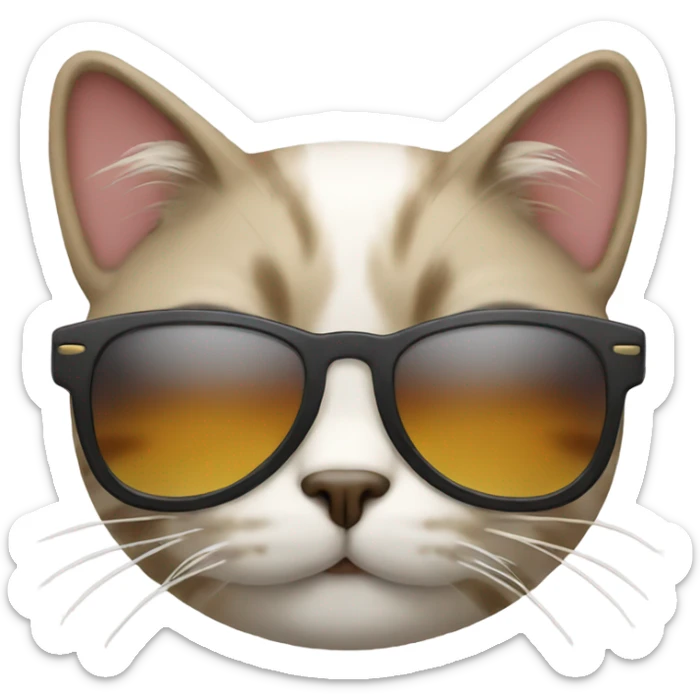 Cat with sunglasses sticker