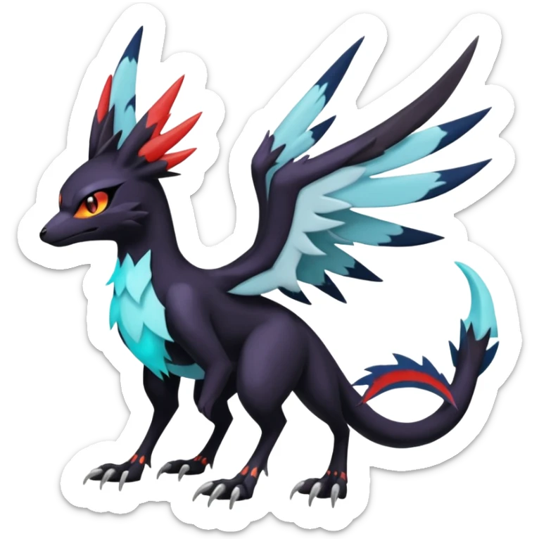 Spooky Nargacuga-Latias-Umbreon-Noibat-Noivern-Silvally-Pokémon-Fakémon-fusion (full body) sticker