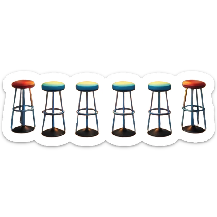A 3D cartoon bar interior with a counter, glowing shelves of colorful bottles, tall stools, and hanging lights, warm ambient lighting, realistic reflections, Memoji-style. Photo Frame. Negative : Transparent. sticker