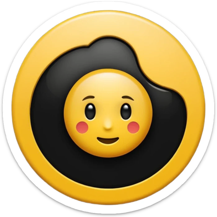 Un rond jaune foncé avec une étoiles noire au milieu sticker