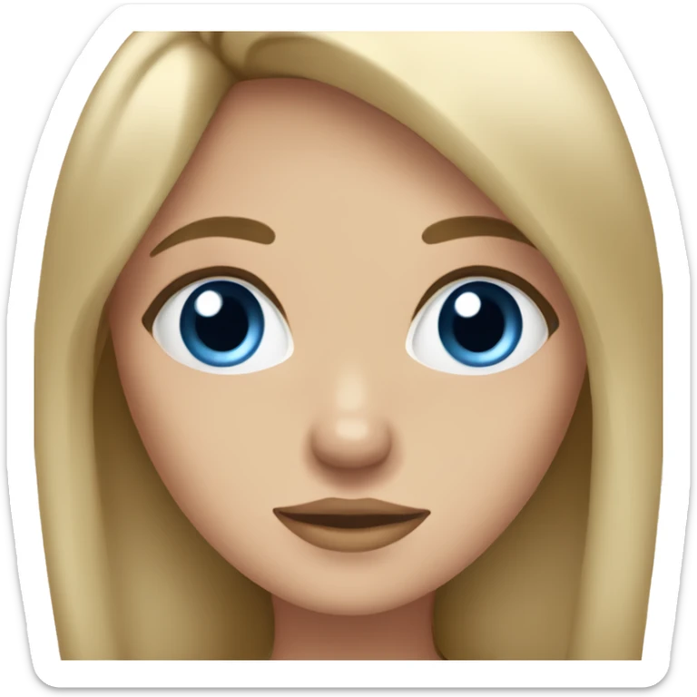 Girl with dirty blonde hair and blue eyes sticker