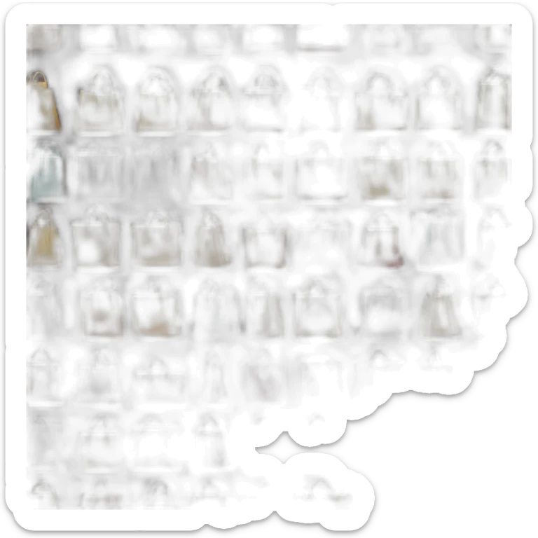 "Design stylish, glowing shopping bags, in an upscale shopping street." sticker