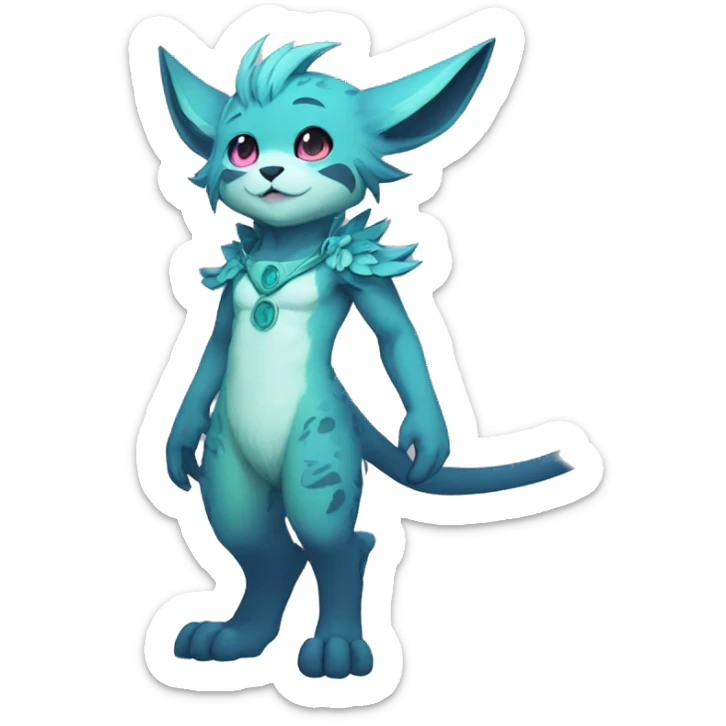 Anthro cool cute kawaii LiLaiRa-Modern-Vernid-Fakémon Full Body sticker