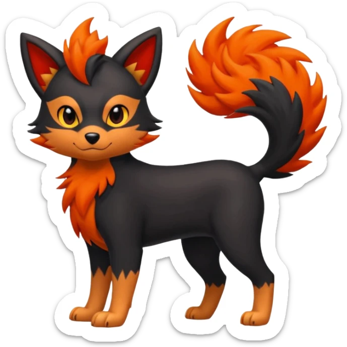 Zorua-Houndour-Litten-Fakémon-hybrid-creature (full body)  sticker