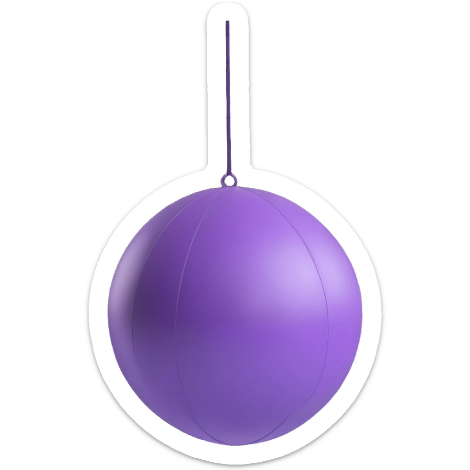 Exercise yoga ball gym equipment floating in the air, bright colors sticker