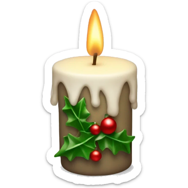 christmas candle sticker