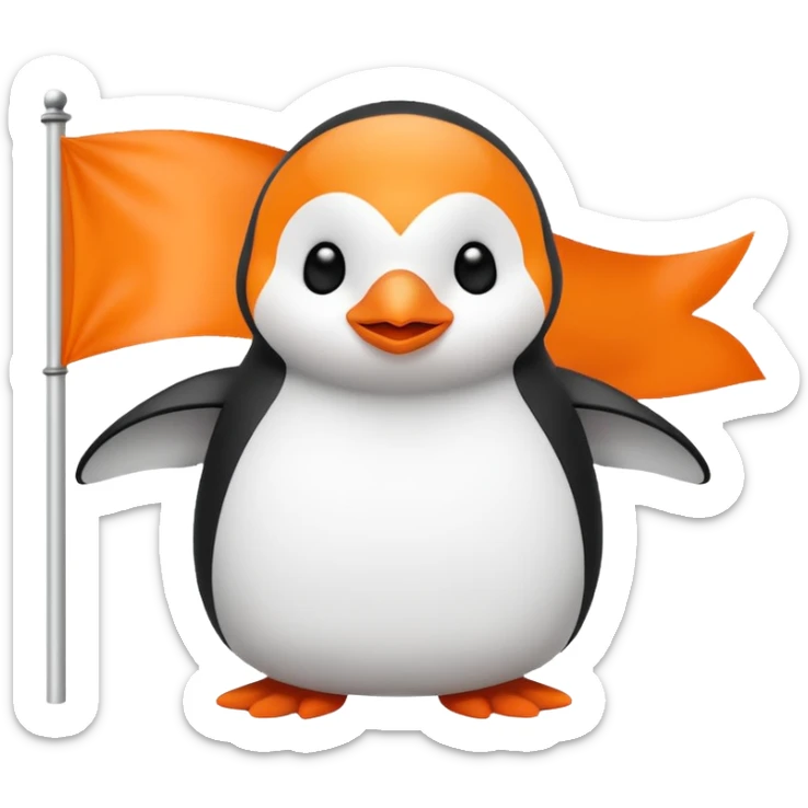 Colorful banner that says 'Bind is Life!!!', in bright orange, and on top of the banner a winking little white happy penguin sticker