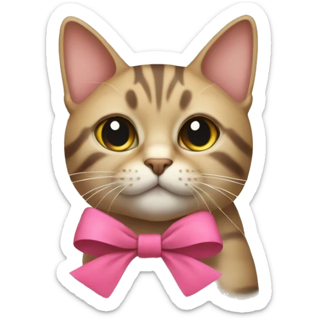 Cat with a bow sticker