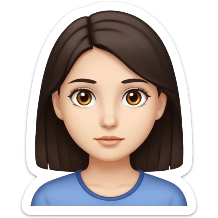 girl with brown eyes and dark brown hair sticker