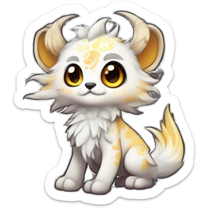 Cool cute Kawaii edgy fantasy shiny chibi animal creature fursona Fionbri vernid by griffsnuff & LiLaiRa & Falvie full bodyal sticker