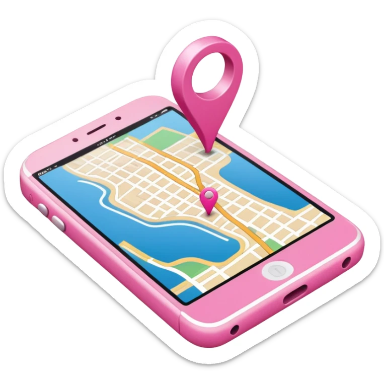 mix pink of a big gps map of the lines sticker