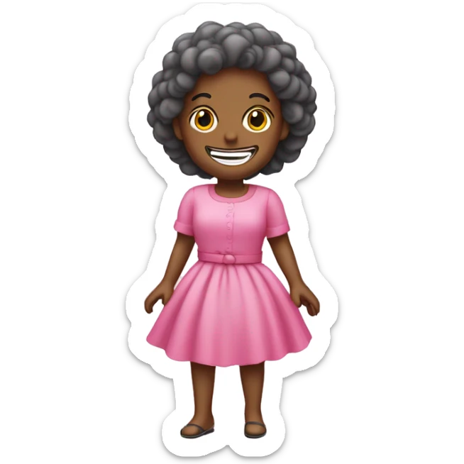 Rata con lazo y un vestido rosa y sonriendo  sticker