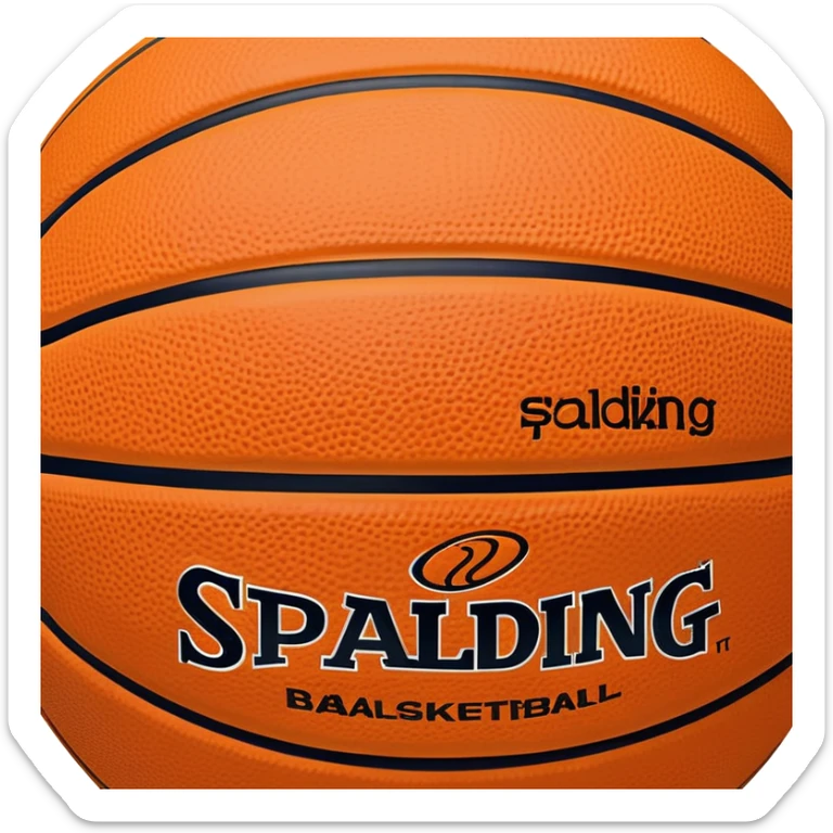 minimalist orange Spalding basketball with simple NBA logo, few colorful lines, clean design sticker