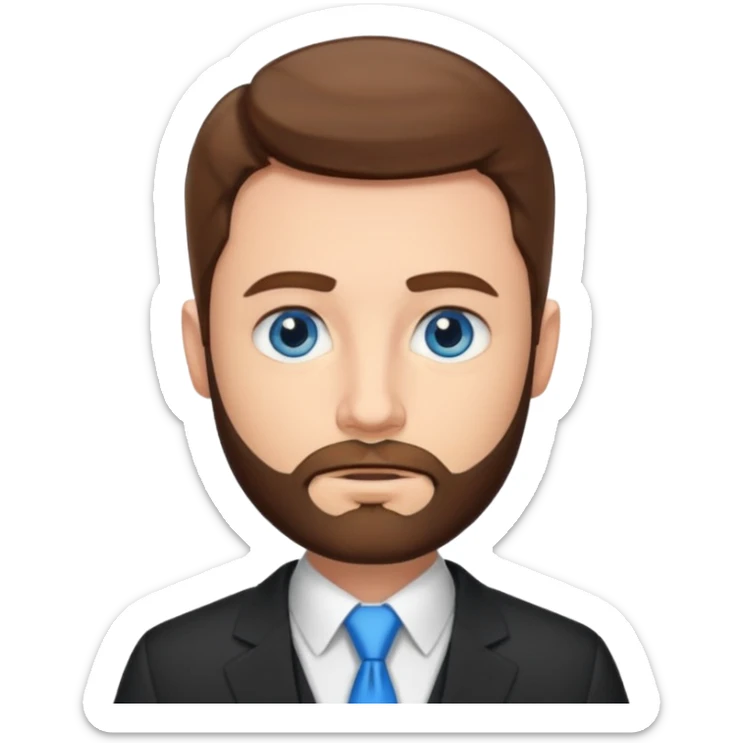 Man lawyer with blue eyes and short brown hair y barba sticker