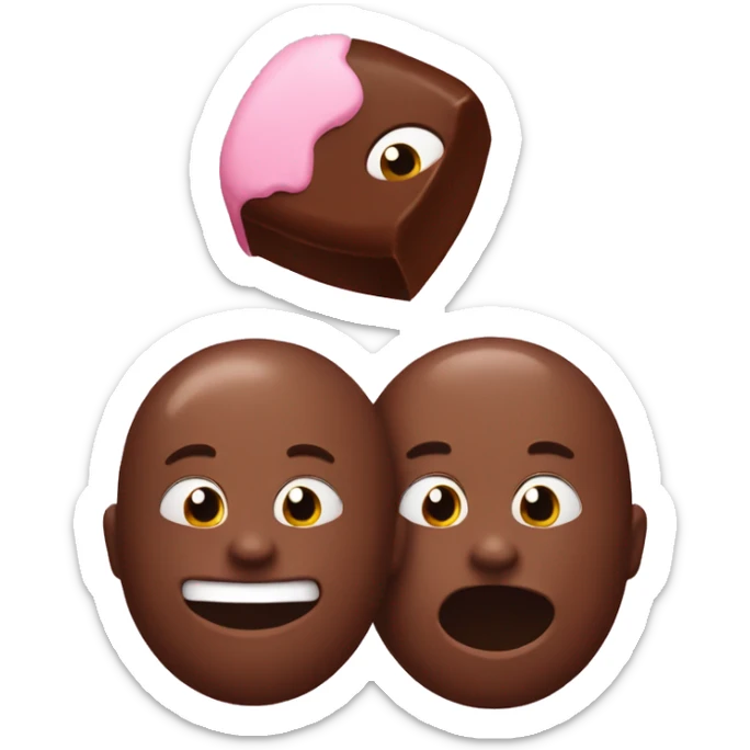 An emoji of chocolate and it should be wrapped in pastel pink paper  sticker