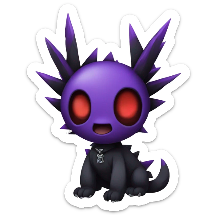 Black and purple and red edgy punk vernid Fakemon full body sticker