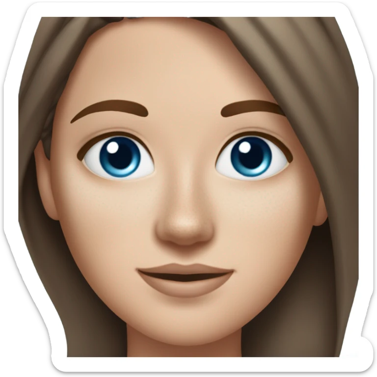 White girl with freckles brunette blue eyes skinacare cream on her face sticker