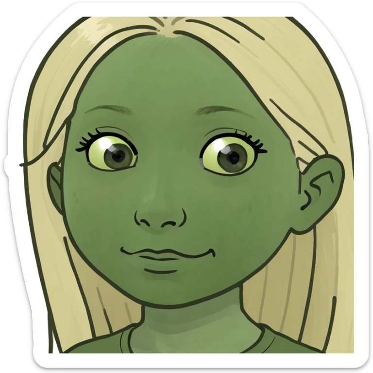 Vytvoř mi holčičku na výletě s maminkou a tatínkem. Holčičce by mělo být 7 let, měla by být blond. sticker