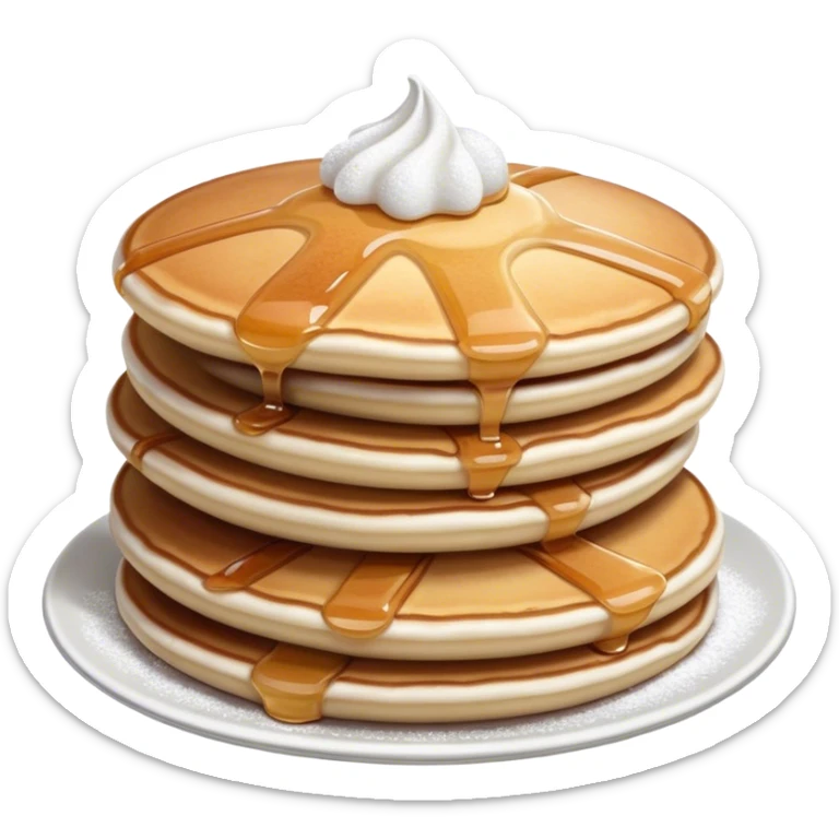 Poffertjes Cinematic Realistic Poffertjes Dessert Emoji, depicted as small, fluffy Dutch pancakes dusted with powdered sugar, rendered with lifelike textures and warm, inviting lighting. sticker