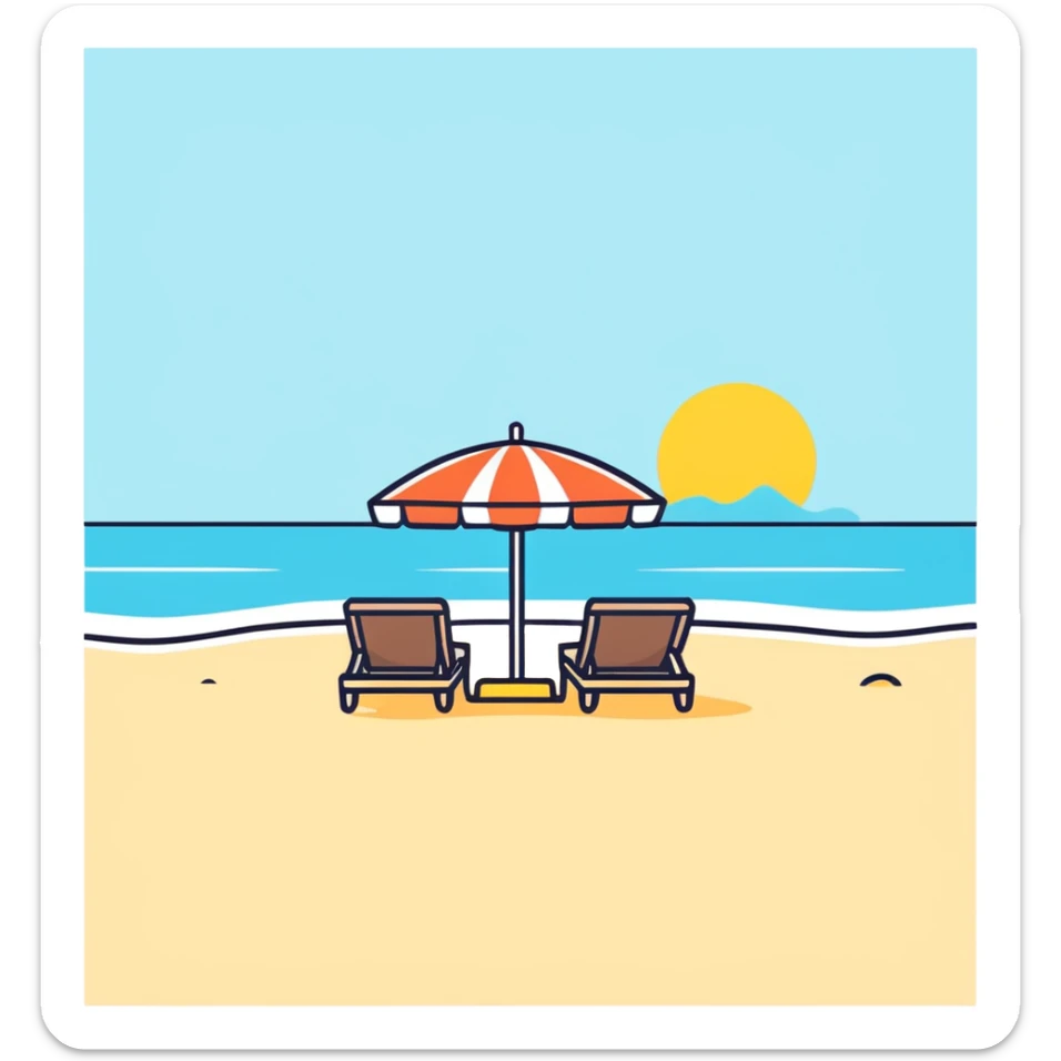 Family finally reunited at the beach sticker