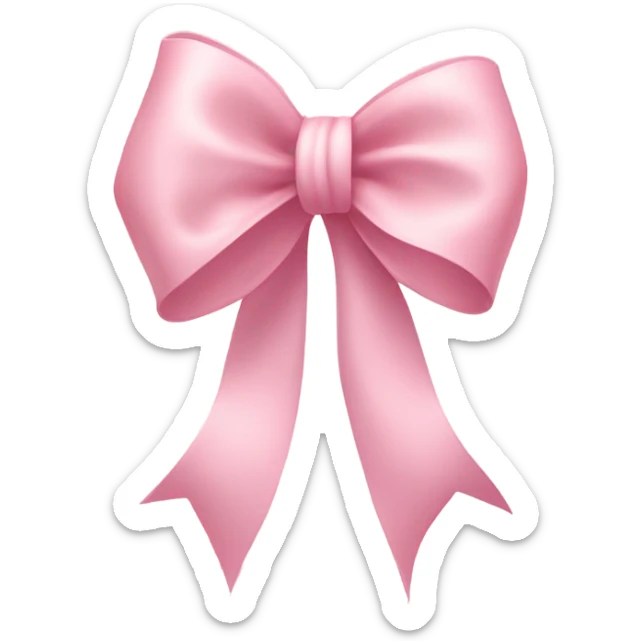 light pink ribbon bow sticker