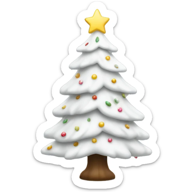 white christmas tree sticker
