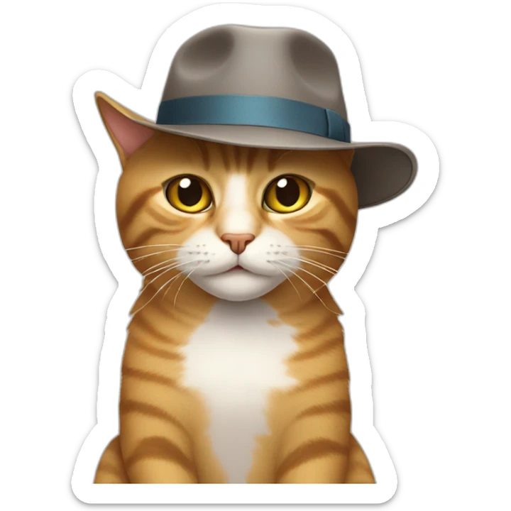 cat wearing hat sticker