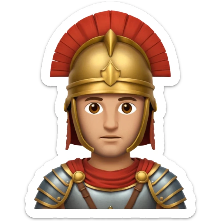  Emoji portrait of a Roman legionary. Helmet, armor, sticker