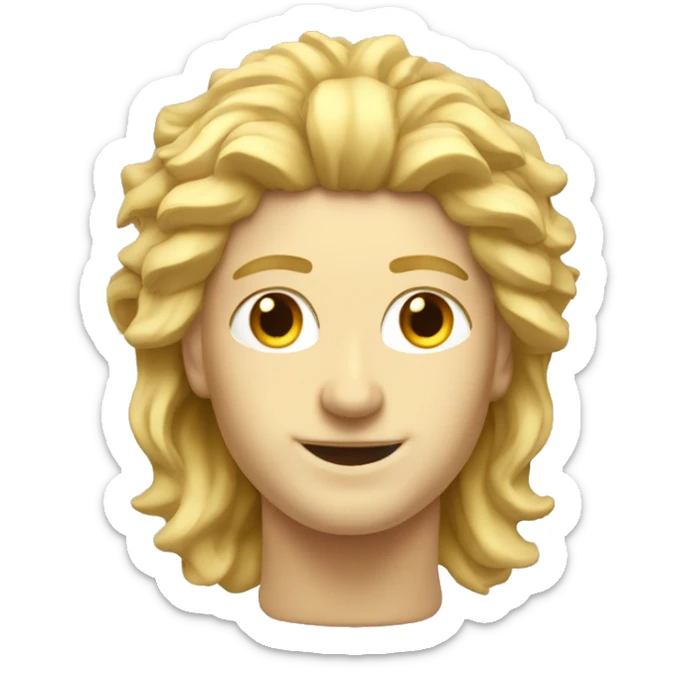 Apollo god of music and poetry and sun. Blonde hair sticker