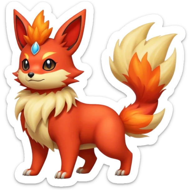 Quilava-Litten-Flareon-fantasy-animal-creature-hybrid full body sticker