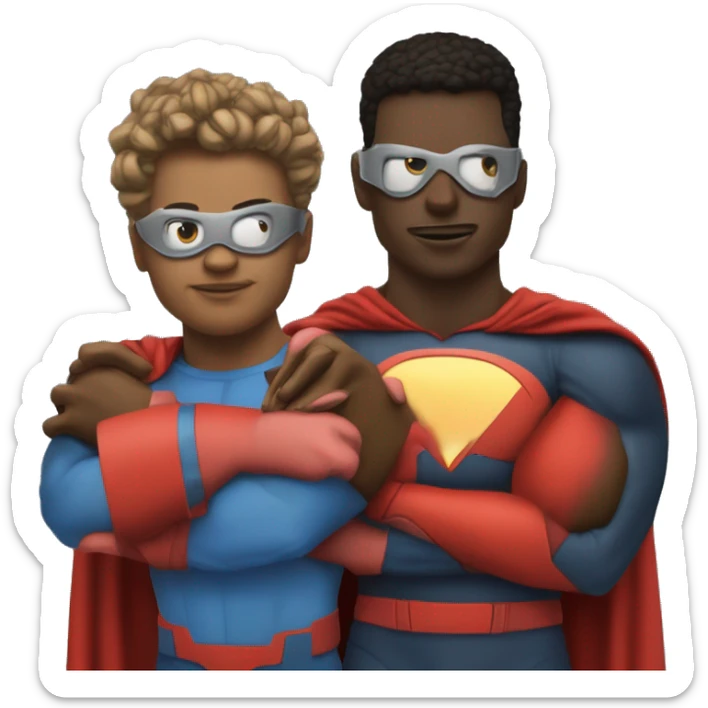 sidekick superhero bestie ride or die homie logo (make such that looks like both male and female and cant tell difference) - just shoulder up sticker