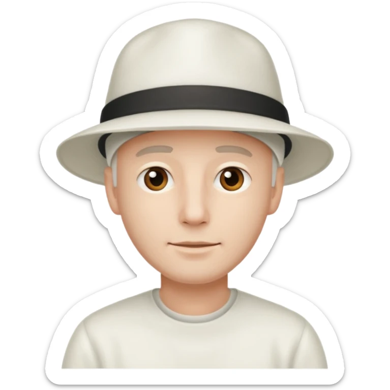 adulto con sombrero blanco, hombre que el sombrero no tenga cinta a su alrededor sticker