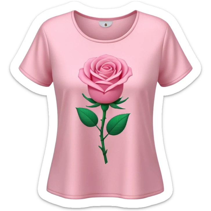 A 3D cartoon rose-pink women’s top with short sleeves, soft fabric texture, gentle lighting, isolated on plain background. sticker