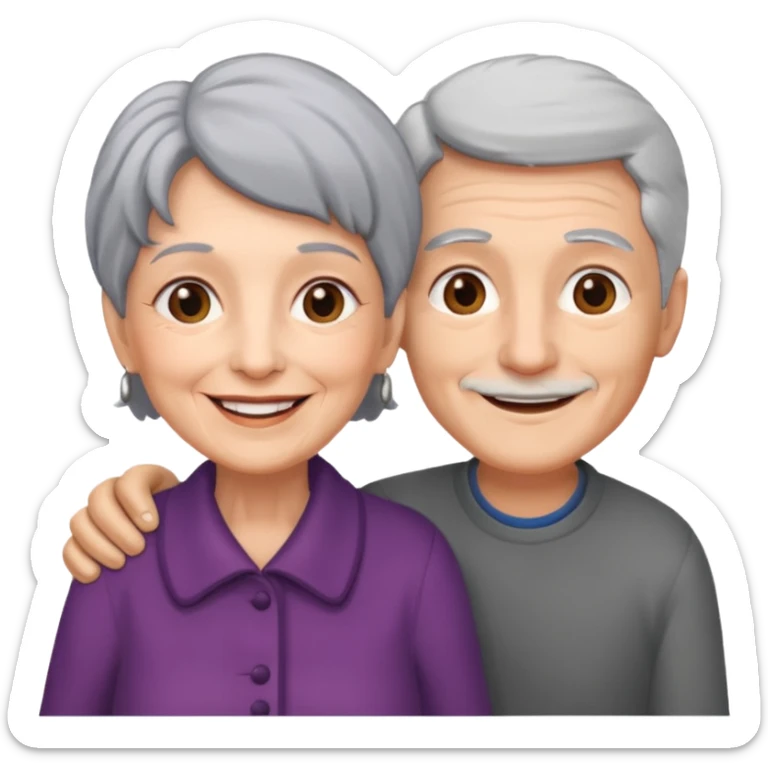 lo mismo que estas haciendo solo coloca alado de la abuela un hombre joven  sticker