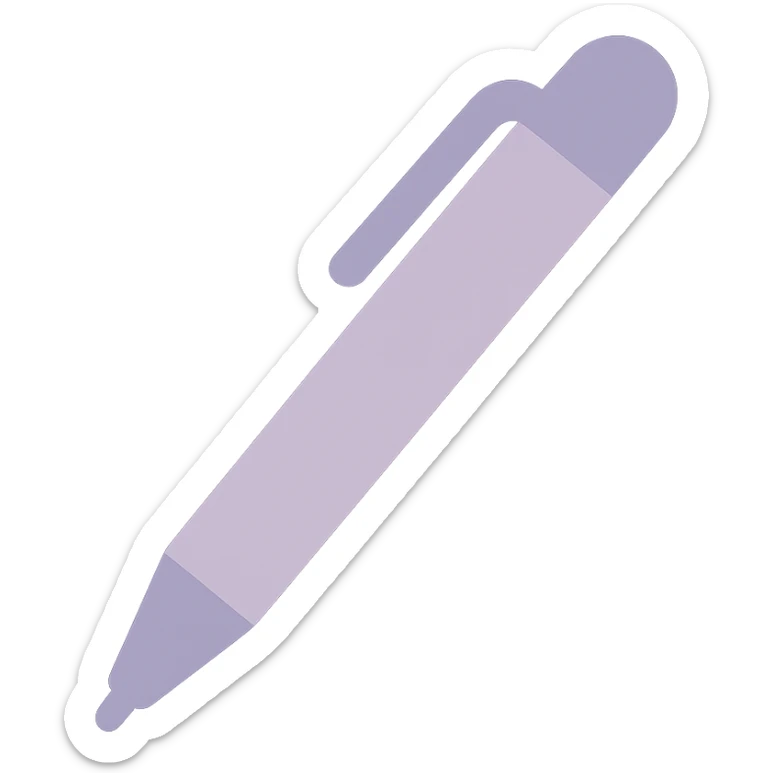a dull purple writing pen sticker