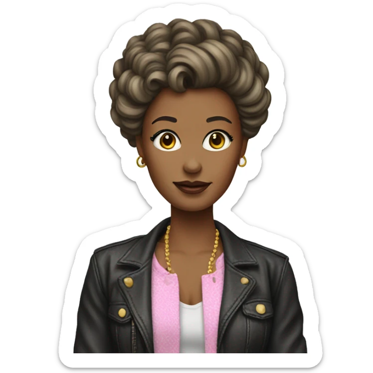 Woman with an 1980s hairstyle and 1980s outfit sticker