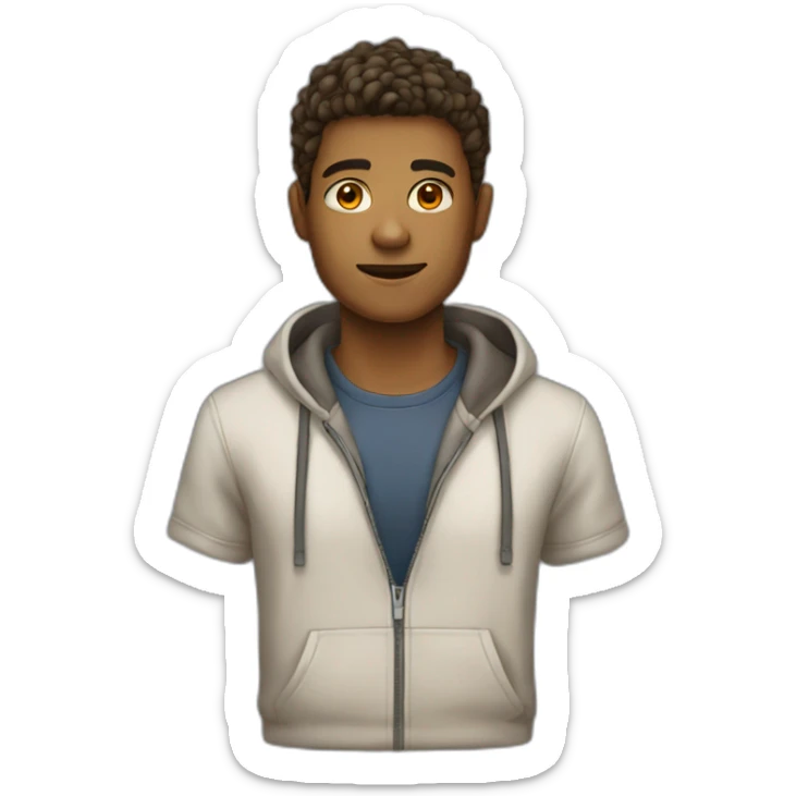 A strange man with the characteristics of a programmer, 17 years old and male His skin is bronzed and whitish sticker