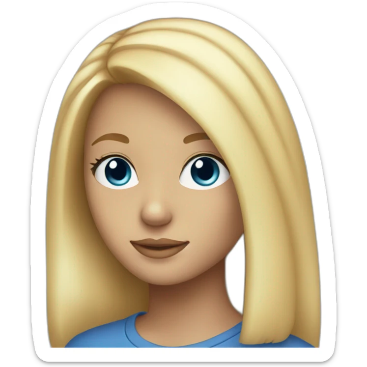 A seventeen-year-old girl with blonde hair and blue eyes   sticker